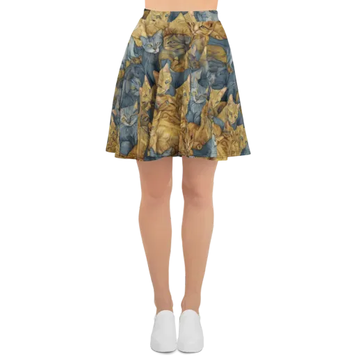 Gilded Purr on a Skater Skirt