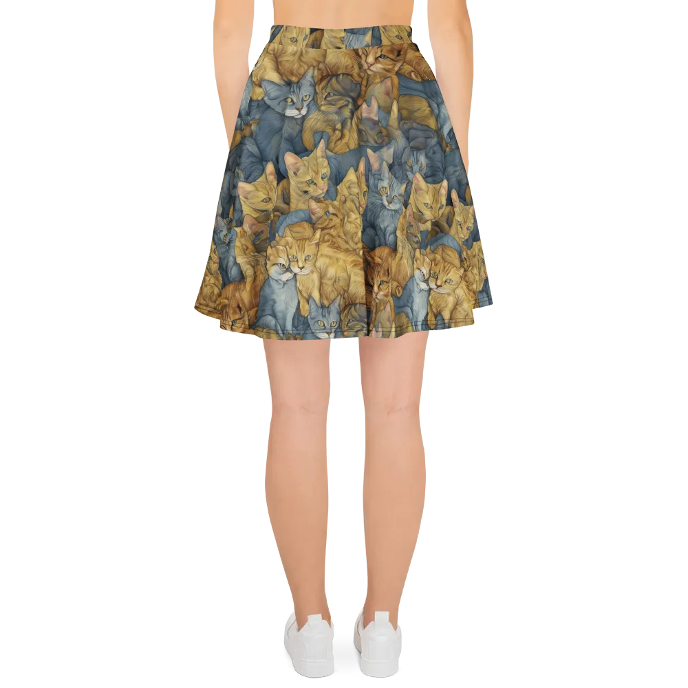 Gilded Purr on Skater Skirt — Back