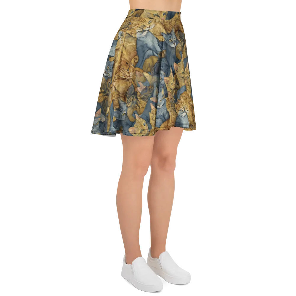 Gilded Purr on Skater Skirt — Right