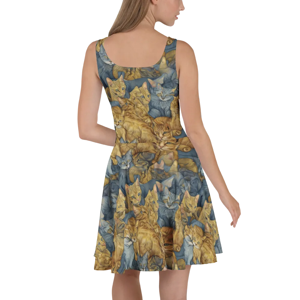 Gilded Purr on Skater Dress — Back