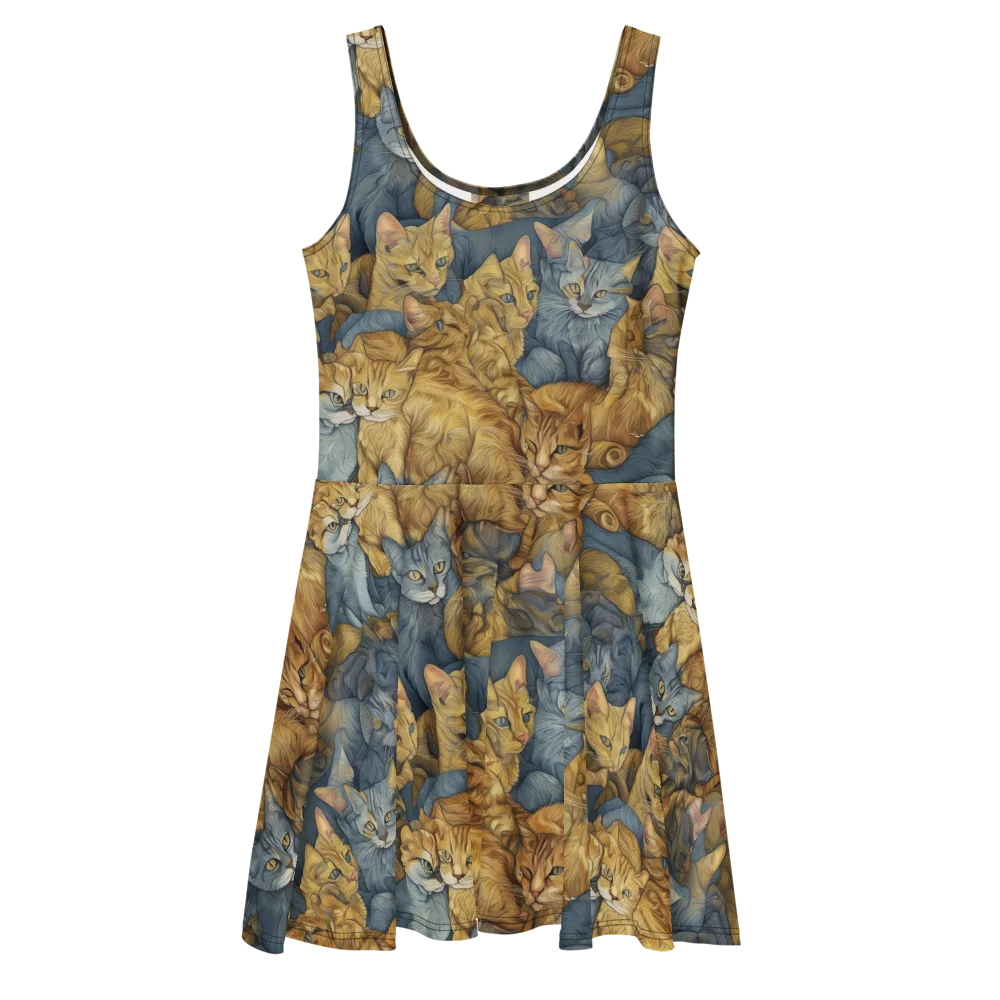 Gilded Purr on Skater Dress — Front