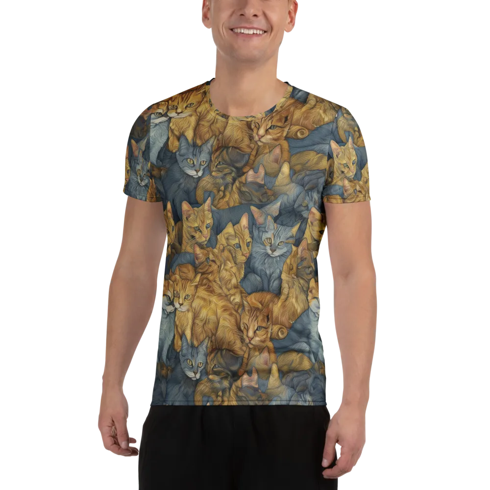 Gilded Purr on Men's Athletic T-Shirt — Front
