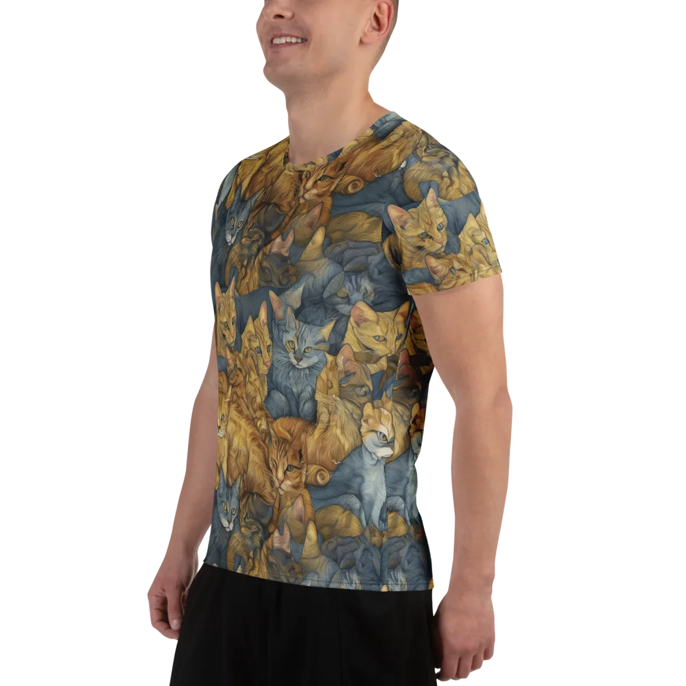 Gilded Purr on Men's Athletic T-Shirt — Left