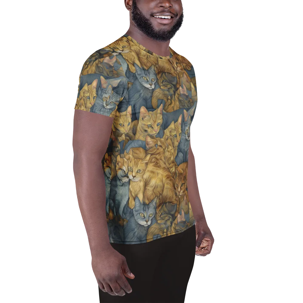 Gilded Purr on Men's Athletic T-Shirt — Right