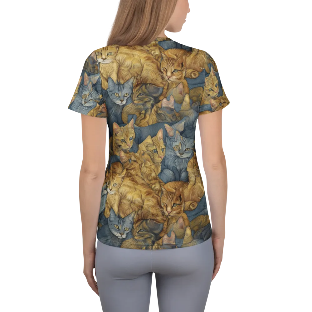 Gilded Purr on Women's Athletic T-Shirt — Back