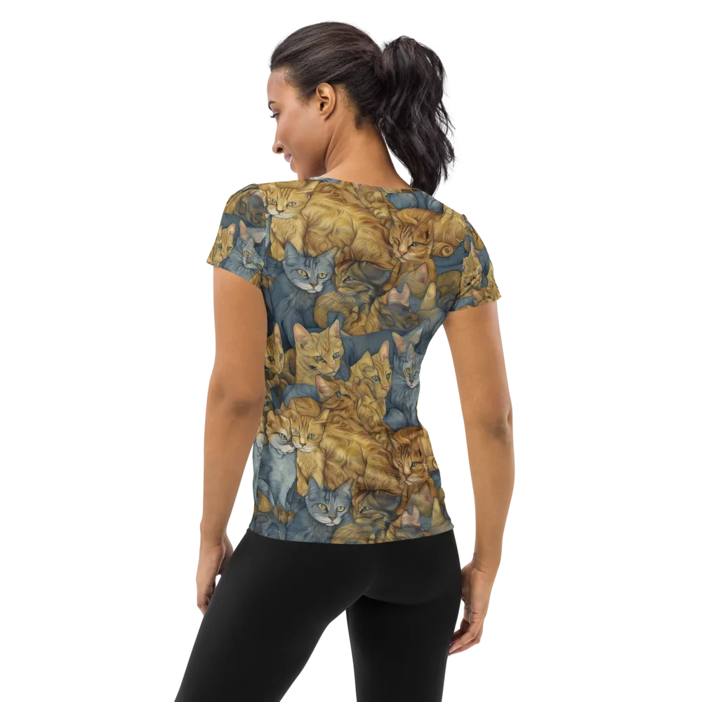 Gilded Purr on Women's Athletic T-Shirt — Back