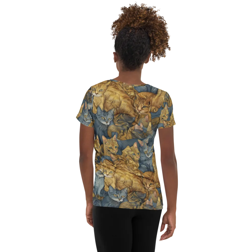 Gilded Purr on Women's Athletic T-Shirt — Back