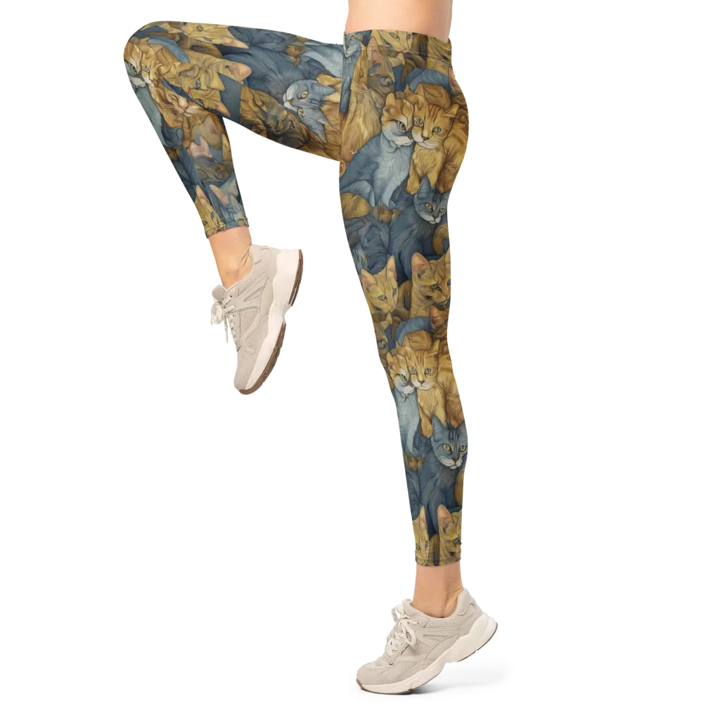 Gilded Purr on Leggings — Left