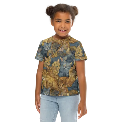 Gilded Purr on a Kids Crew Neck T-Shirt