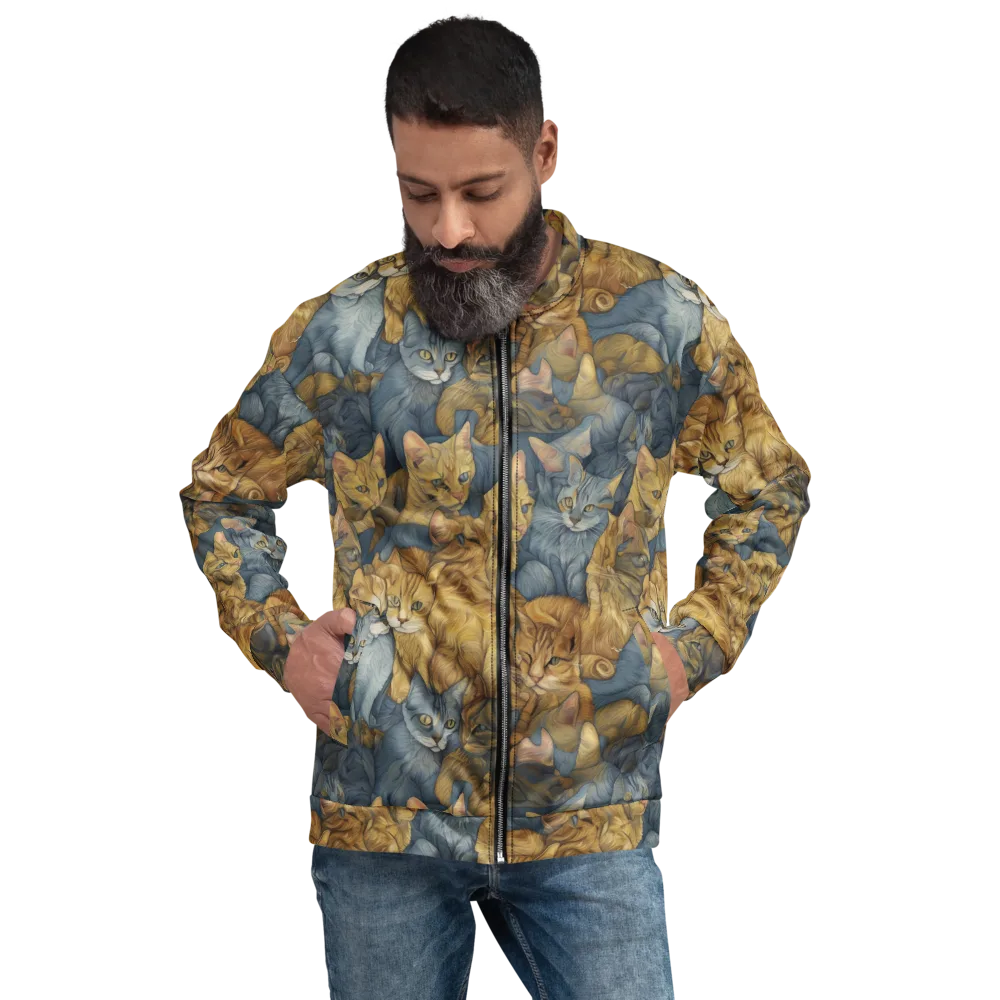 Gilded Purr on Bomber Jacket — Front