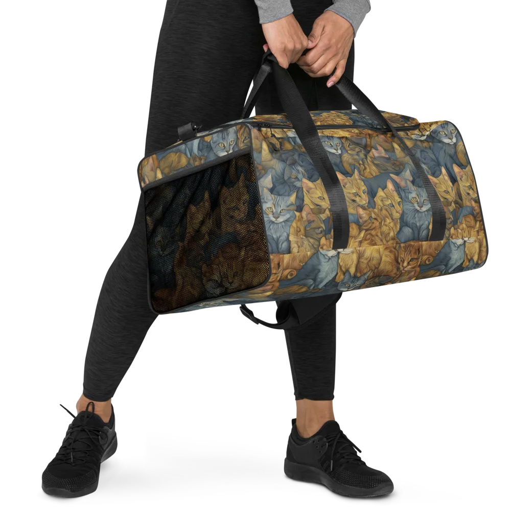 Gilded Purr on Duffle Bag — Right Front
