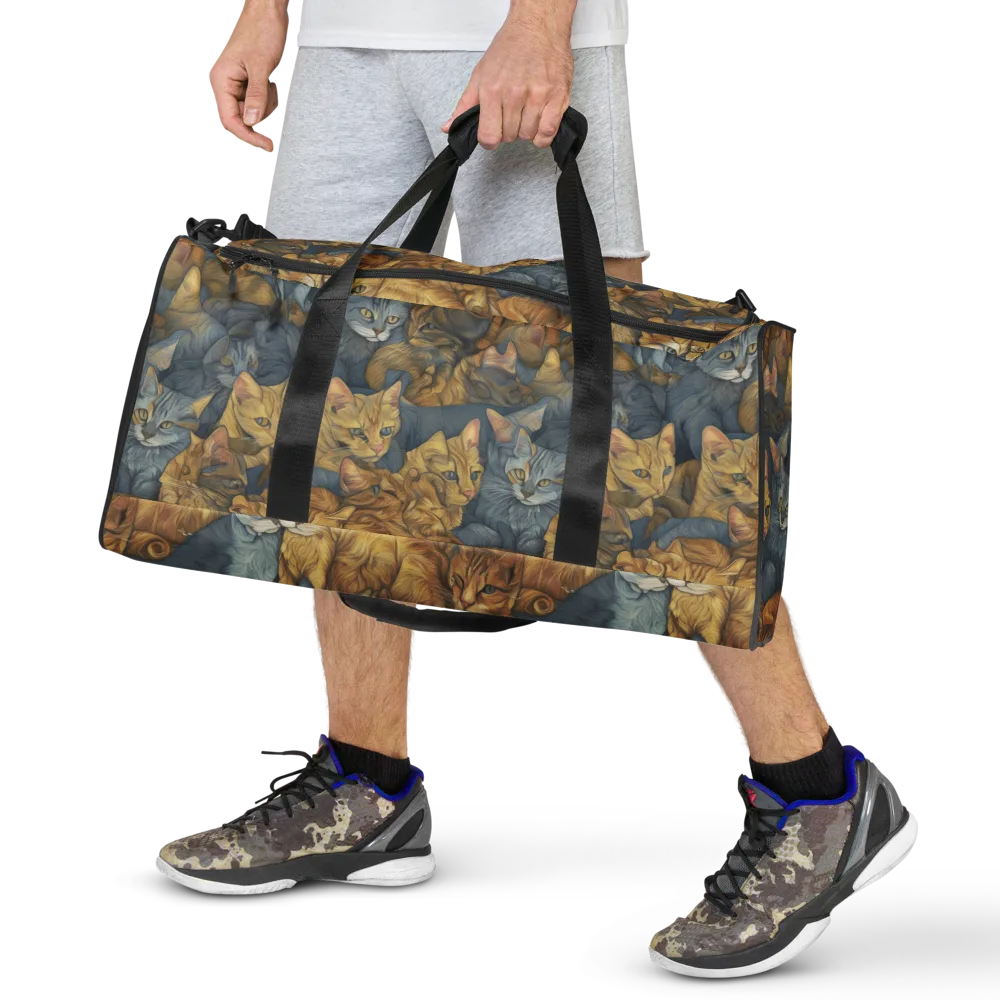 Gilded Purr on Duffle Bag — Front
