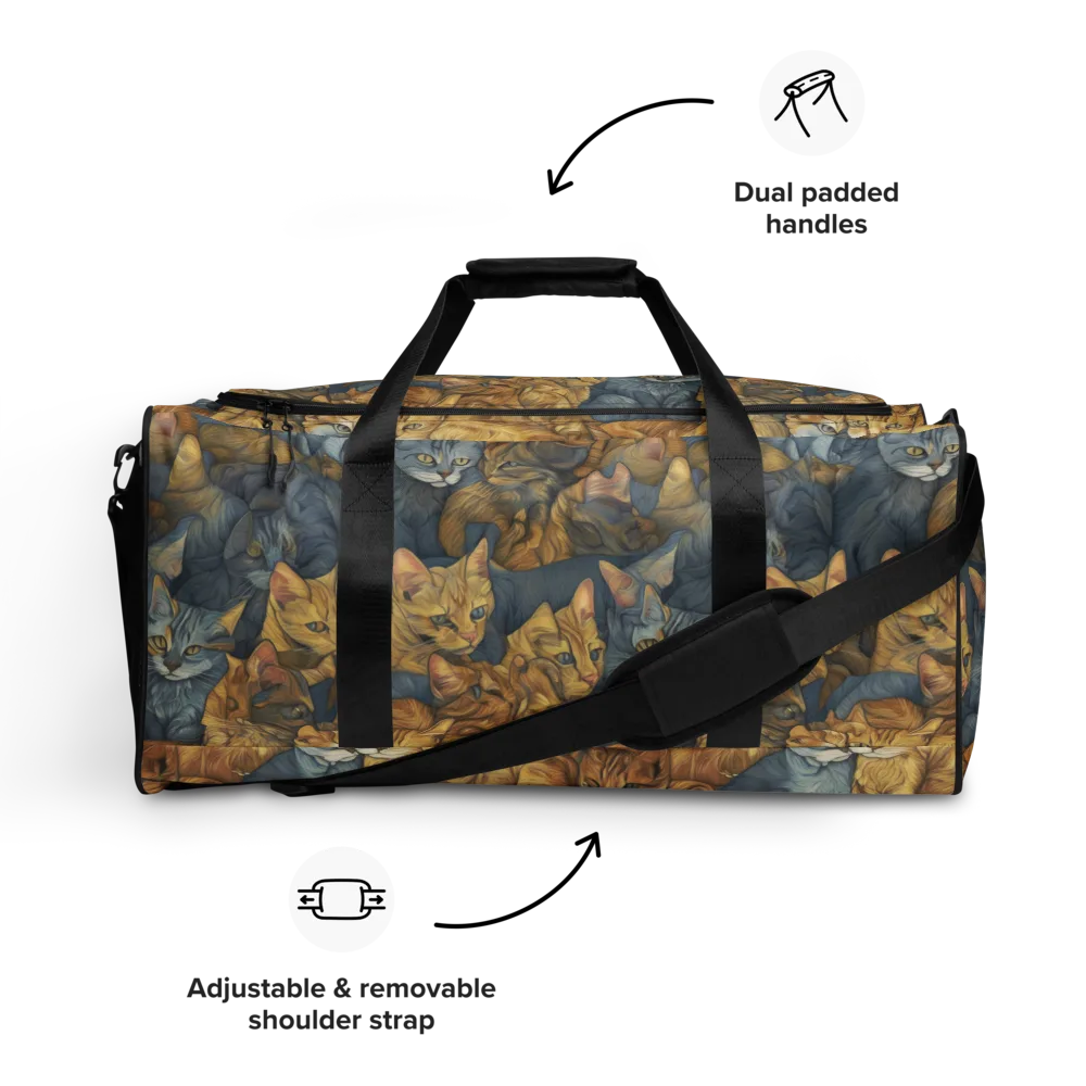 Gilded Purr on Duffle Bag — Front