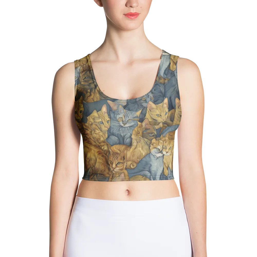 Gilded Purr on Crop Top — Front