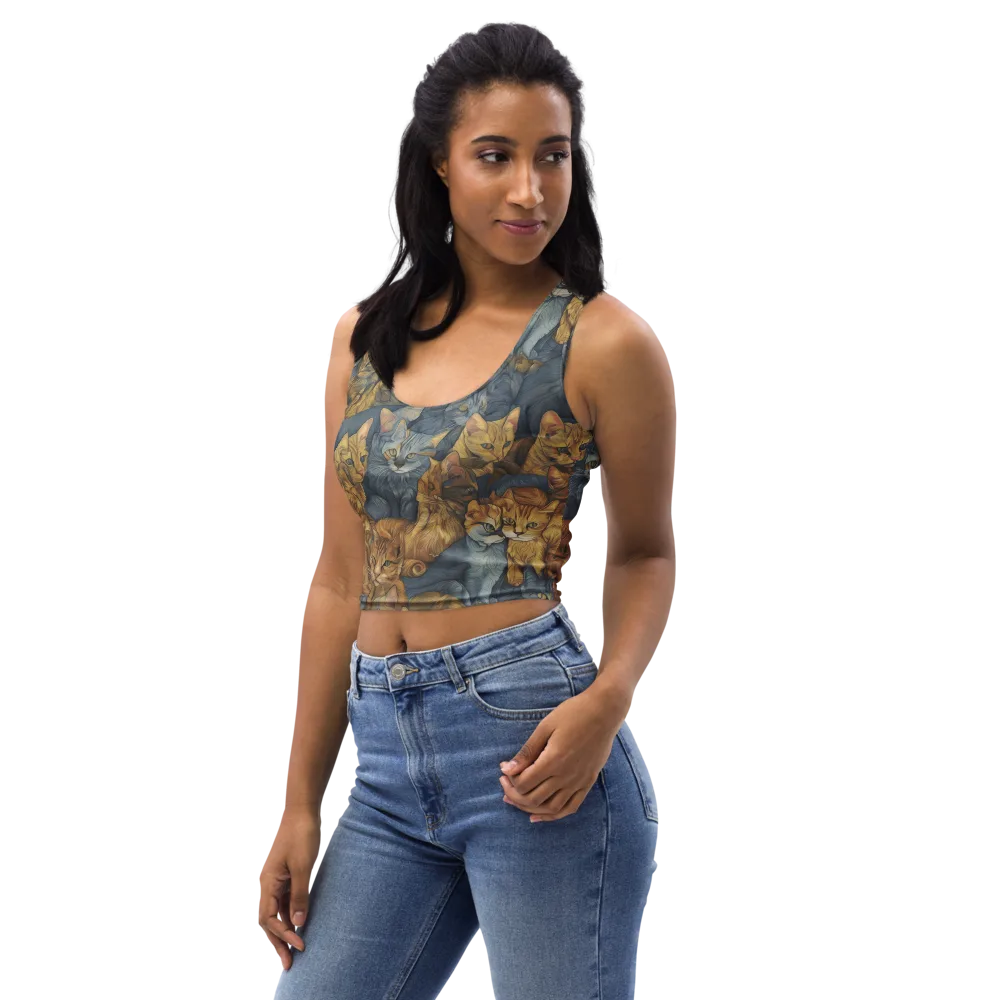 Gilded Purr on Crop Top — Left Front