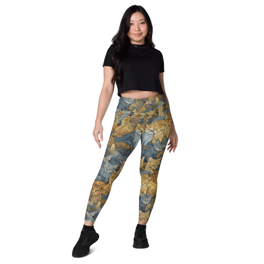 Gilded Purr on Leggings with Pockets — Front