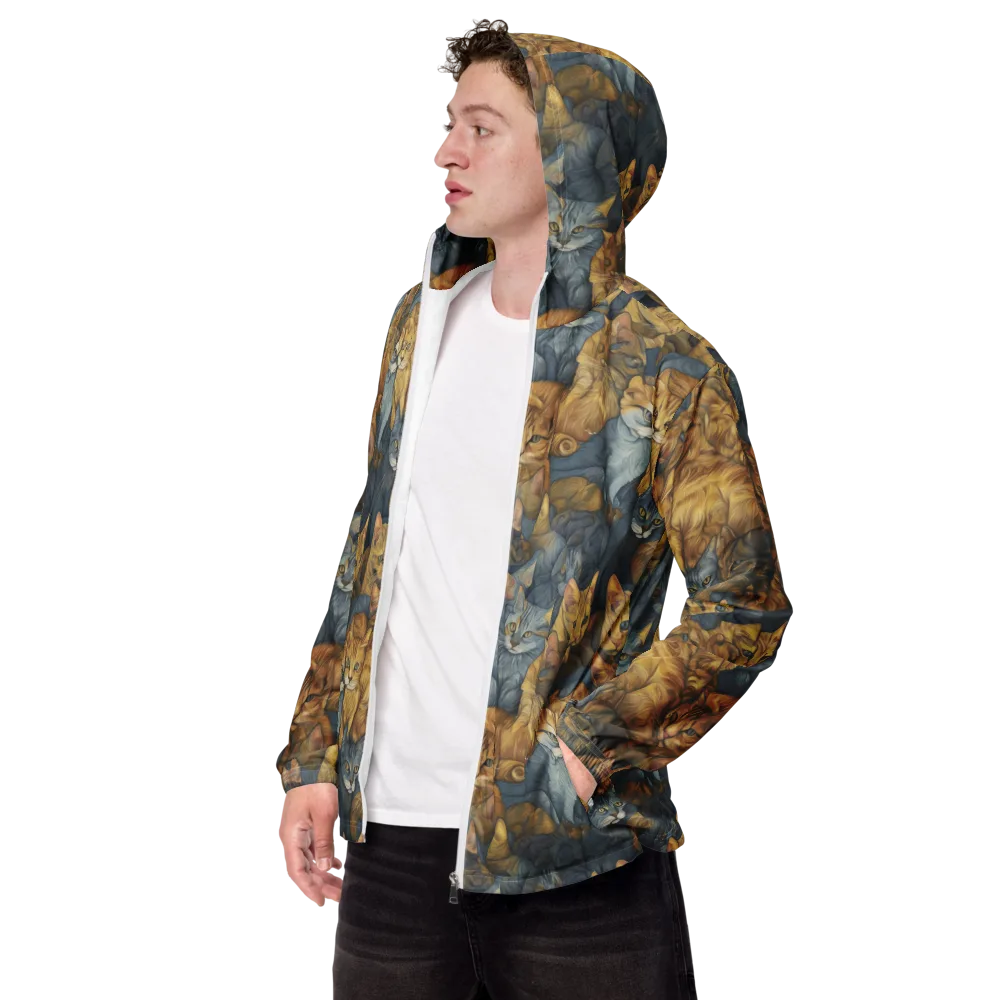 Gilded Purr on Men's Windbreaker — Left Front