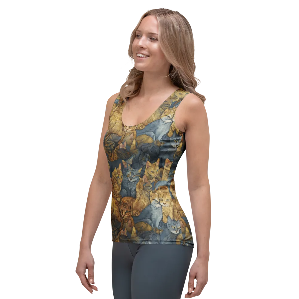 Gilded Purr on Women's Tank Top — Left Front