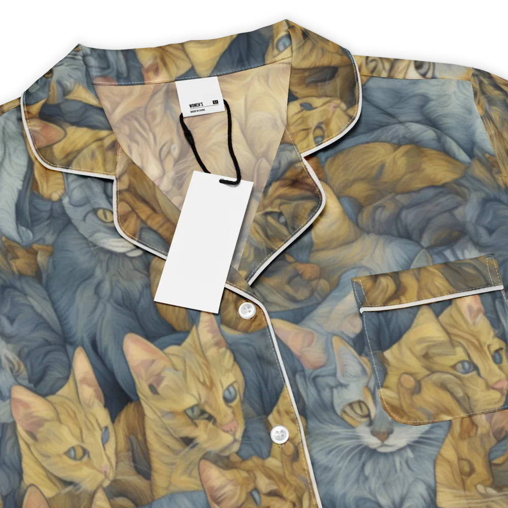 Gilded Purr on Women's Short Sleeve Pajama Top — Product details