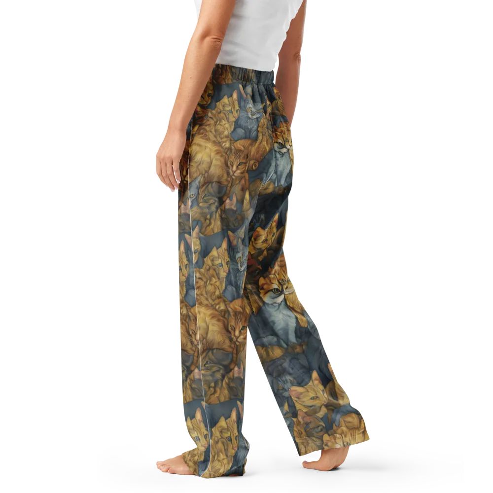 Gilded Purr on Women's Pajama Pants — Left