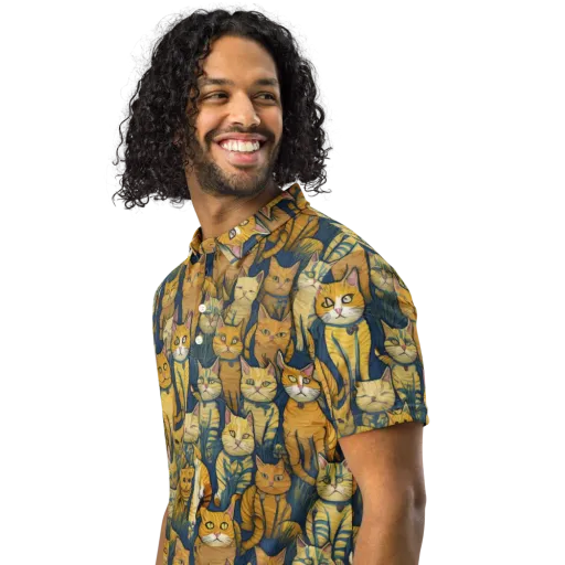 Velvet Cat Parade on a Men's Slim Fit Polo Shirt