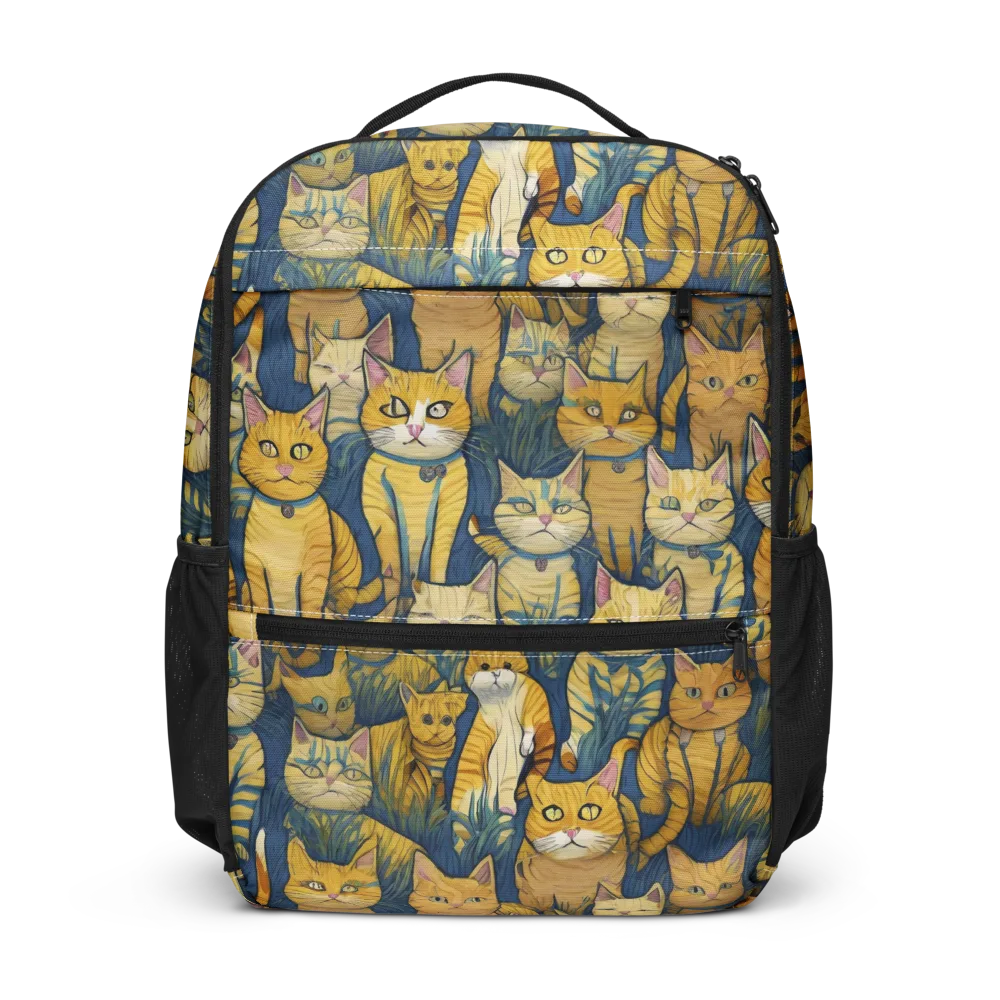 Velvet Cat Parade on Utility Backpack — Front