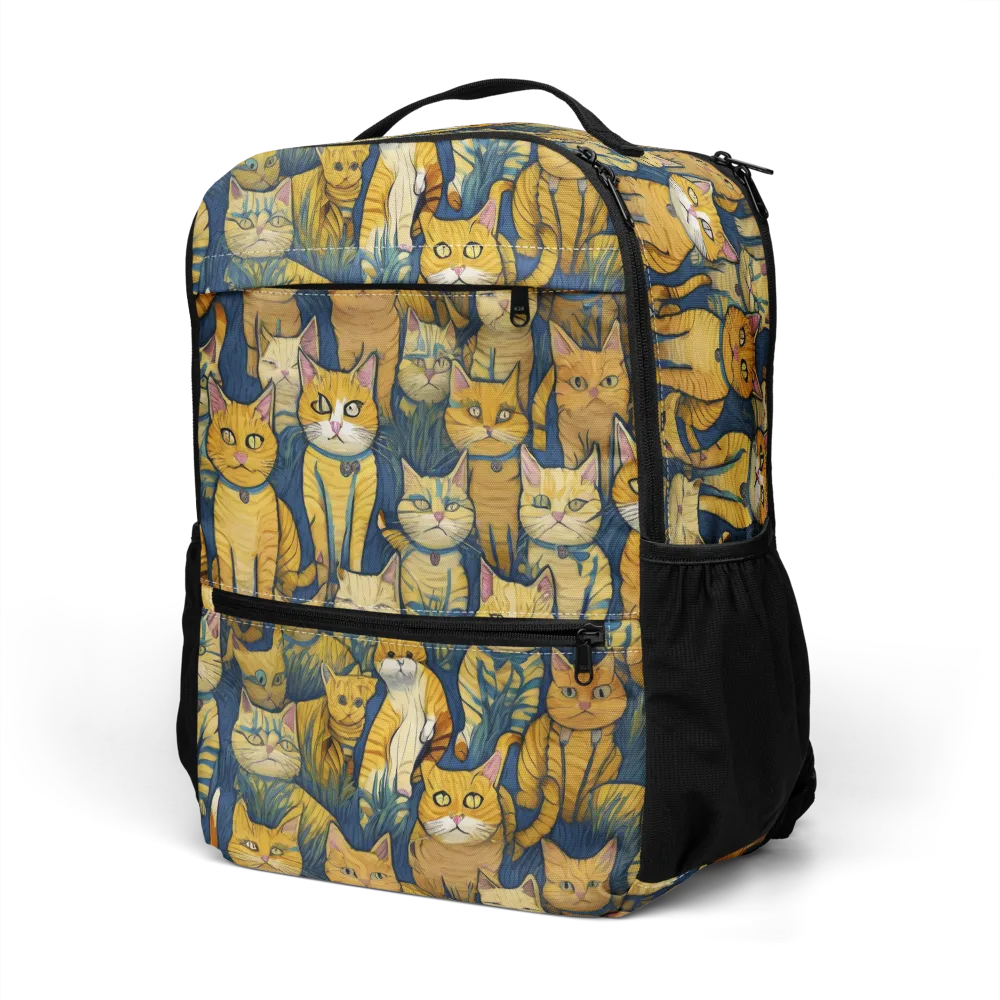 Velvet Cat Parade on Utility Backpack — Left Front