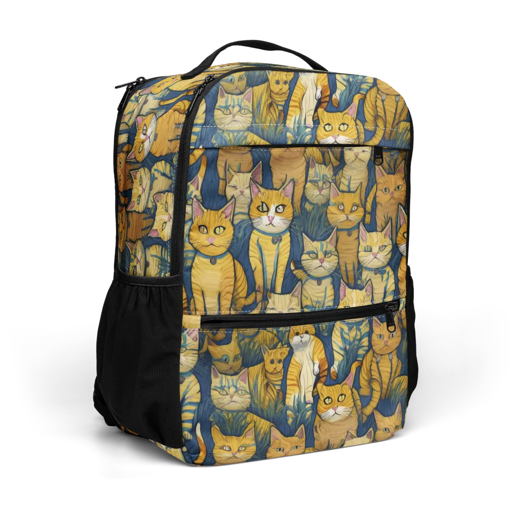 Velvet Cat Parade on Utility Backpack — Right Front