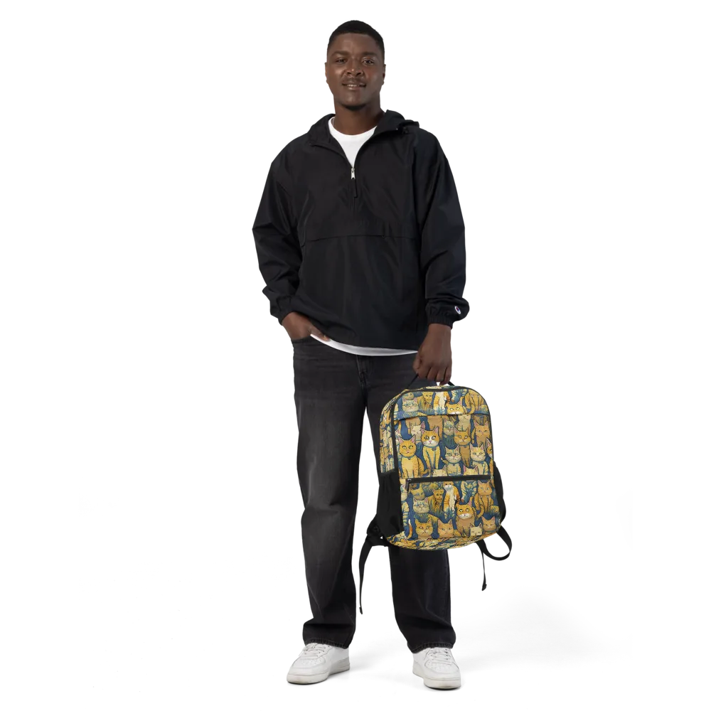 Velvet Cat Parade on Utility Backpack — Front