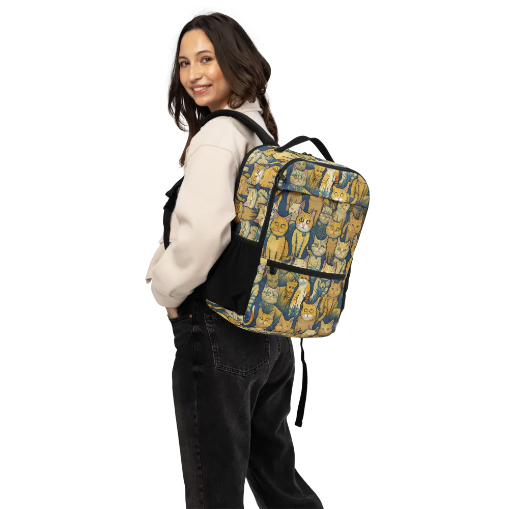 Velvet Cat Parade on Utility Backpack — Back