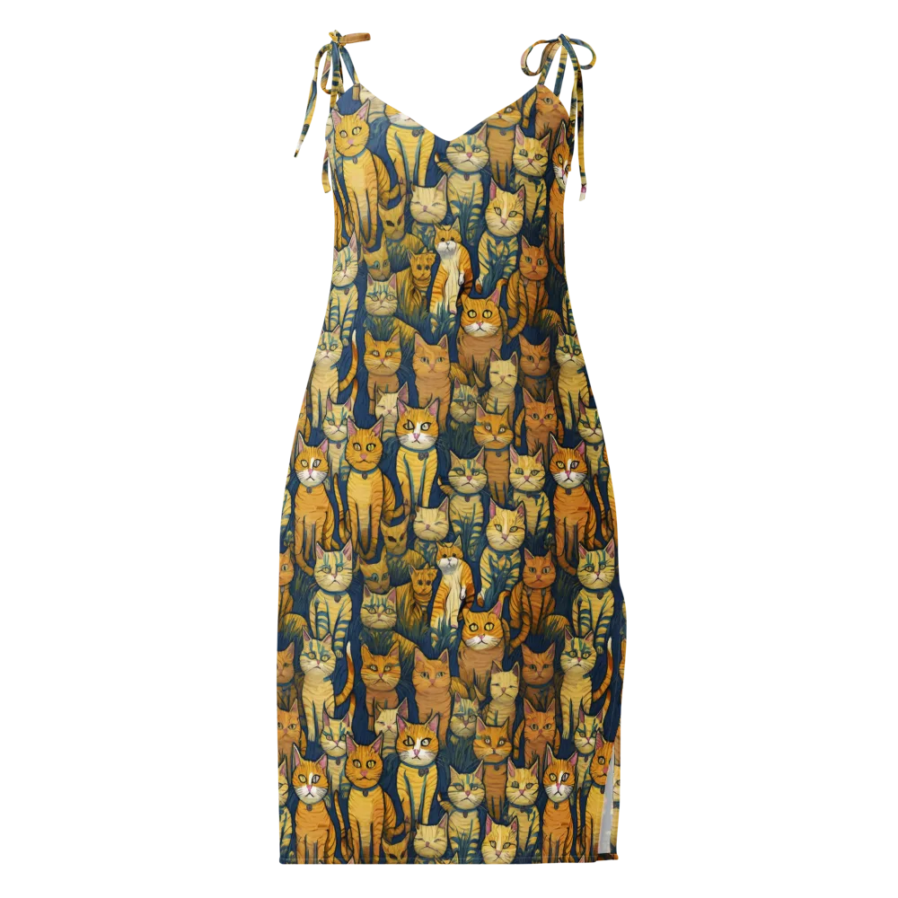 Velvet Cat Parade on Slip Dress — Back print