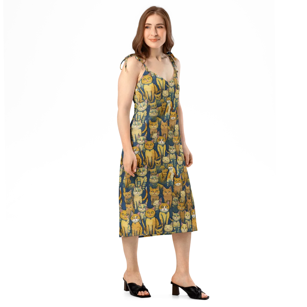 Velvet Cat Parade on Slip Dress — Right Front
