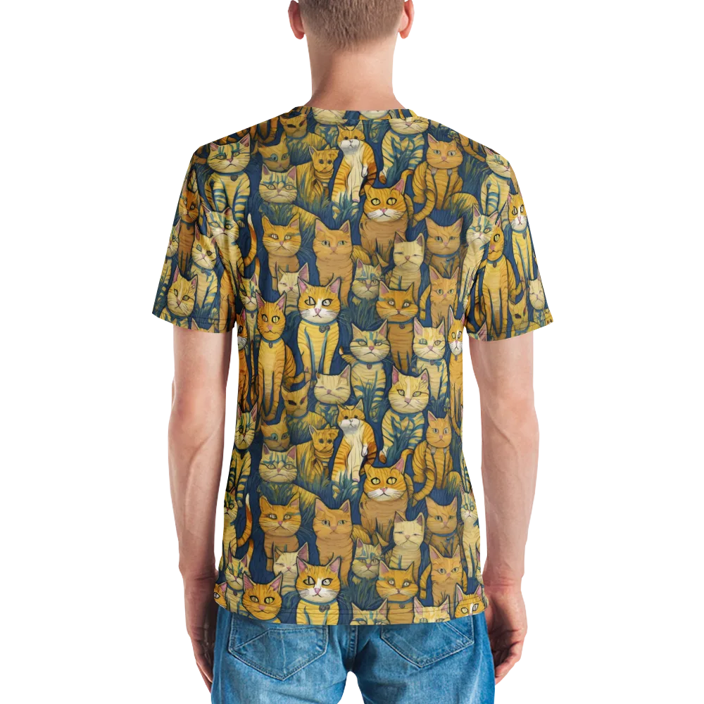 Velvet Cat Parade on Men's Crew Neck T-Shirt — Back