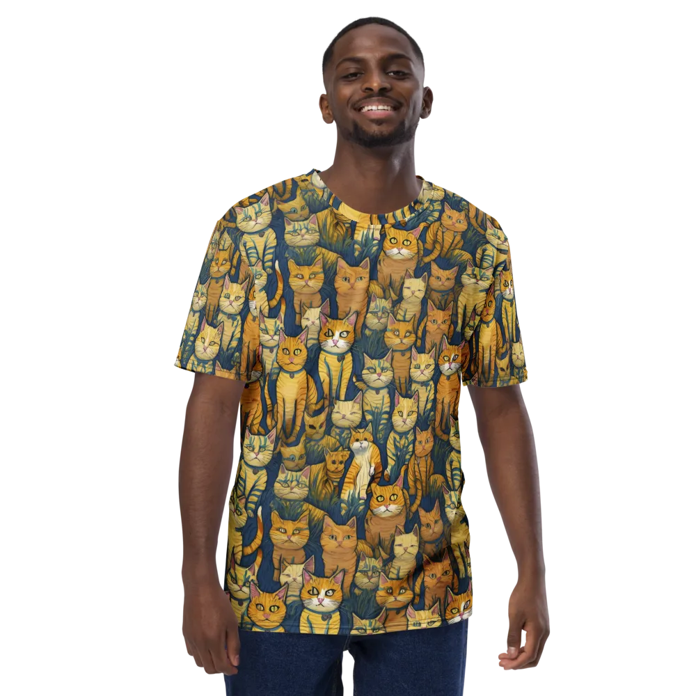 Velvet Cat Parade on Men's Crew Neck T-Shirt — Front