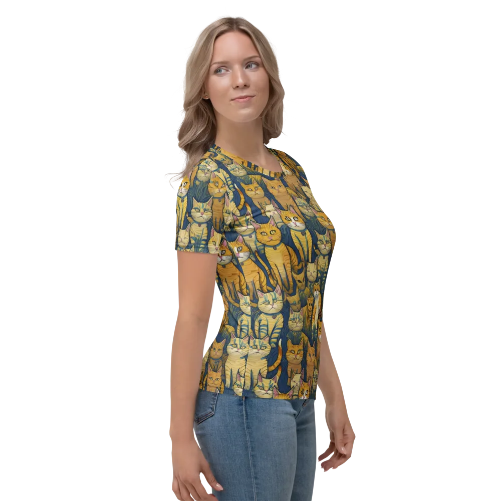 Velvet Cat Parade on Women's Crew Neck T-Shirt — Right