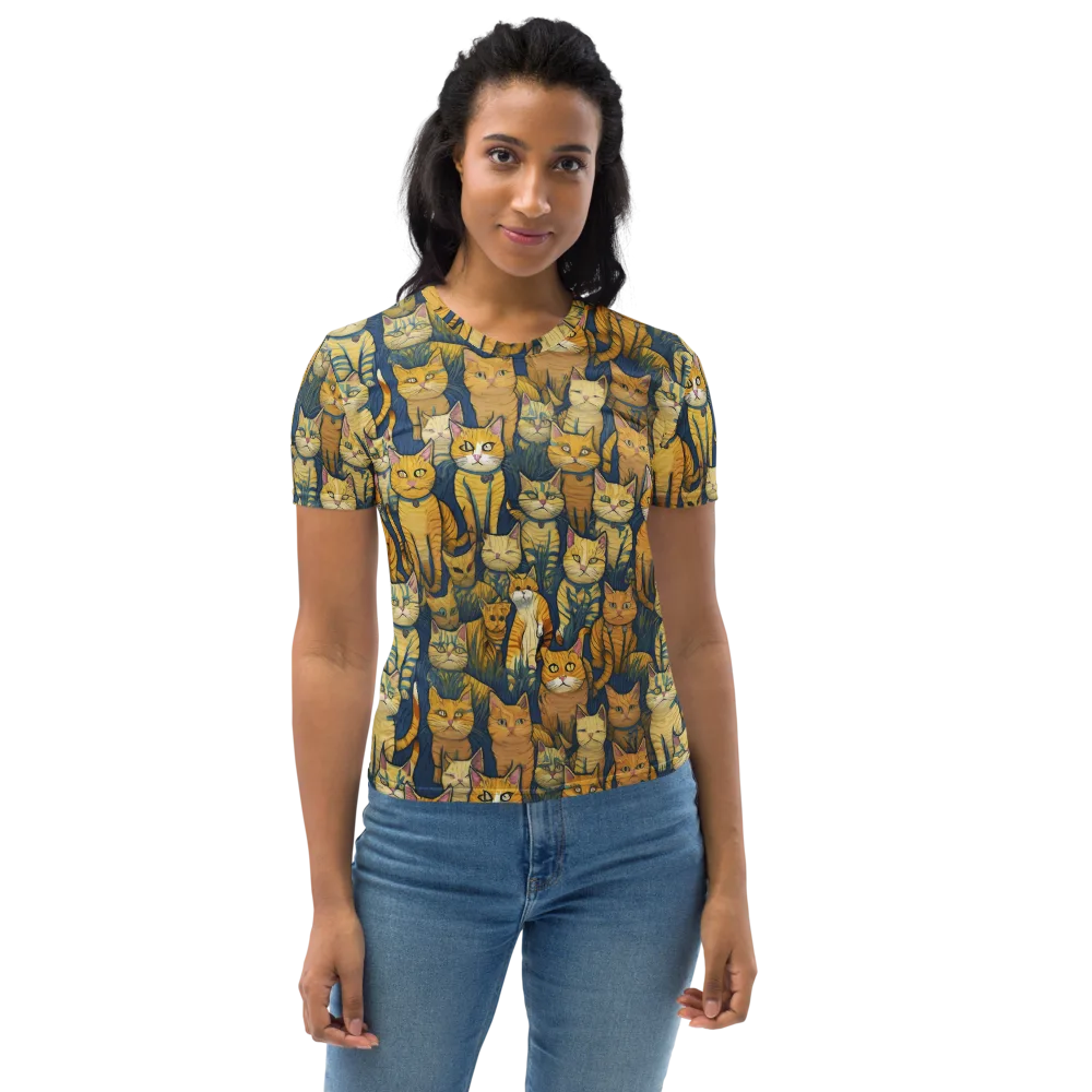 Velvet Cat Parade on Women's Crew Neck T-Shirt — Front