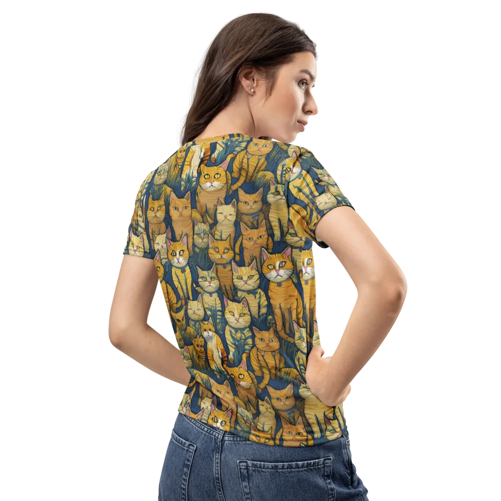Velvet Cat Parade on Women's Crew Neck T-Shirt — Back