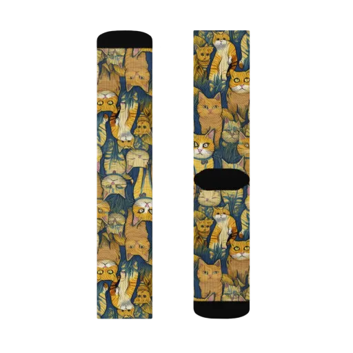 Velvet Cat Parade on a Socks