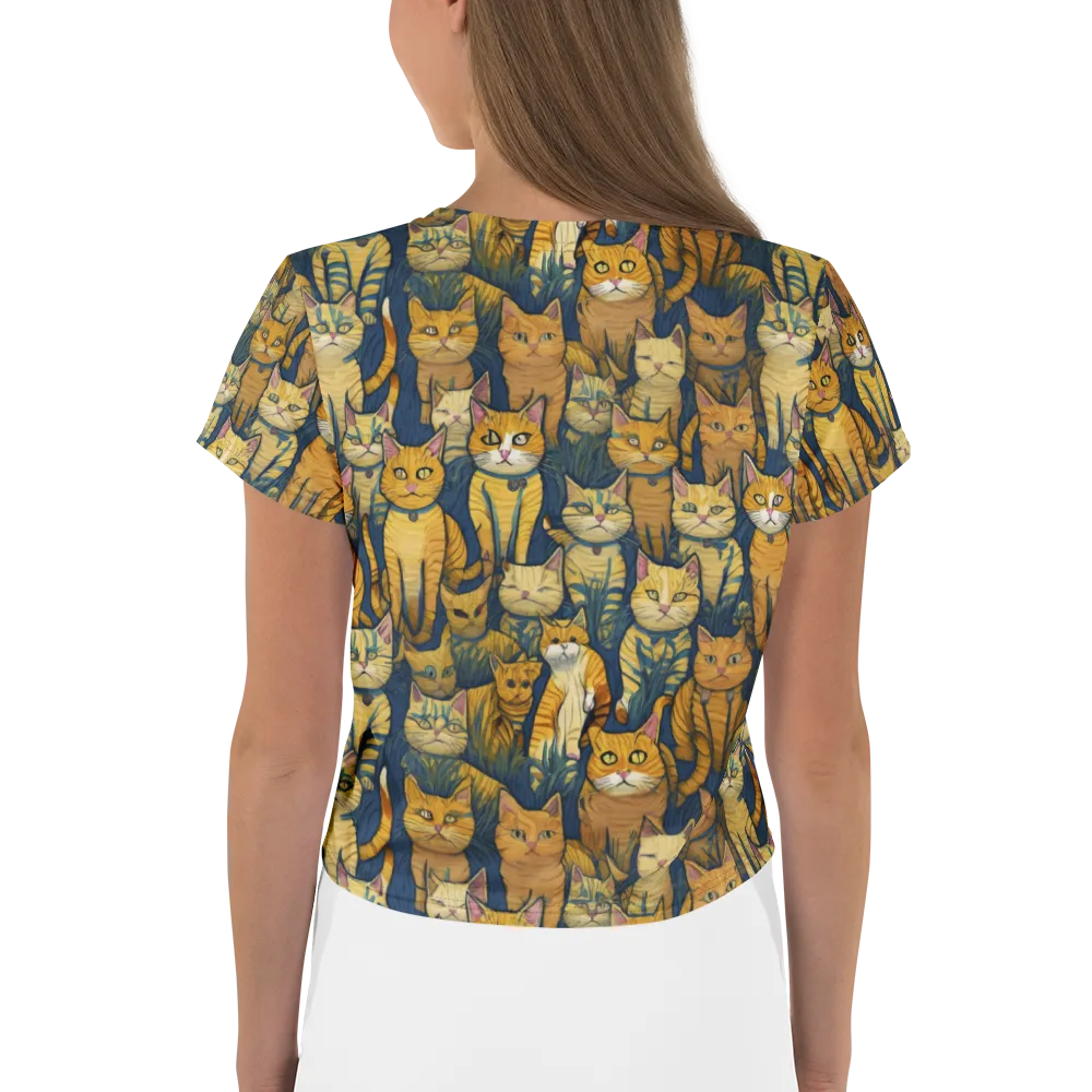 Velvet Cat Parade on Crop Tee — Back