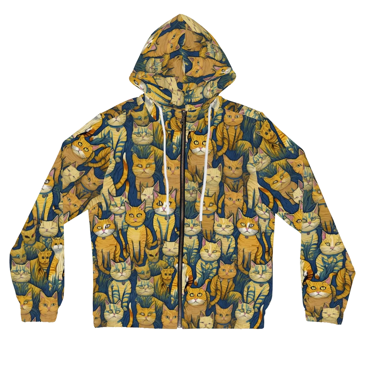 Velvet Cat Parade on Women's Full-Zip Hoodie — Front