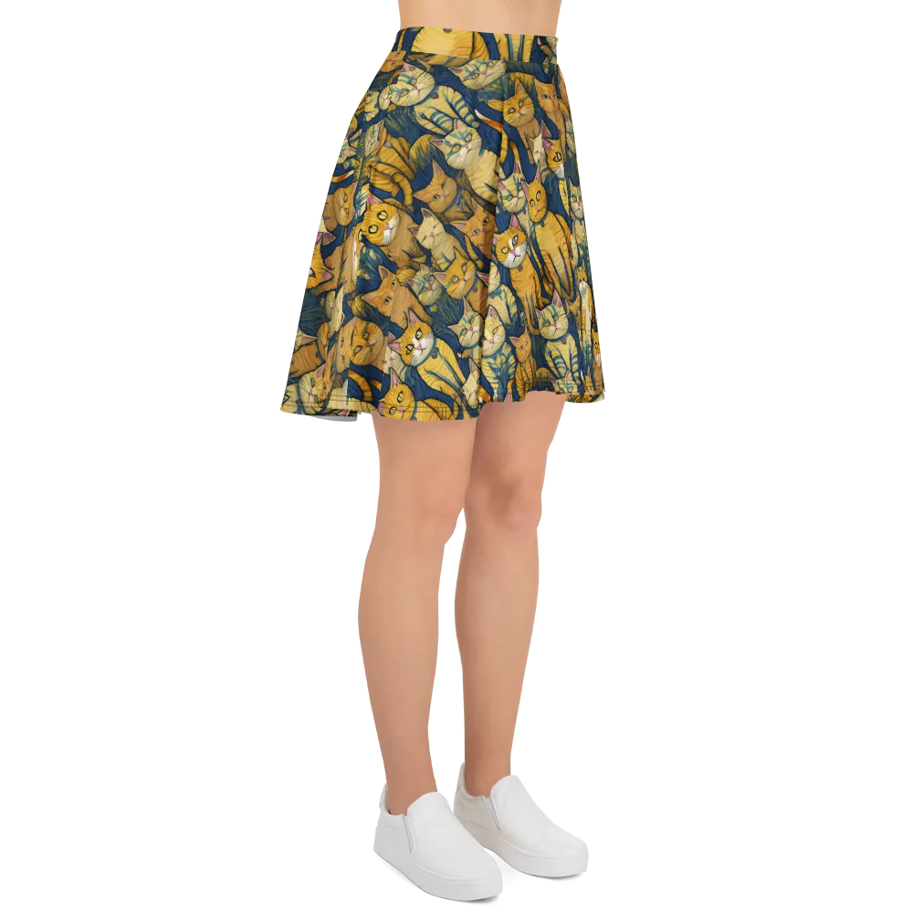 Velvet Cat Parade on Skater Skirt — Right