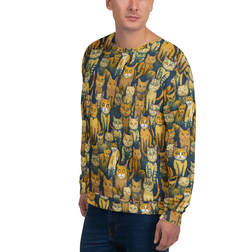 Velvet Cat Parade on Sweatshirt — Left Front