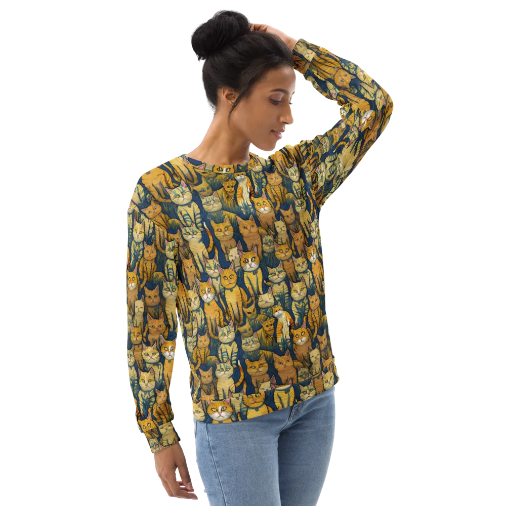 Velvet Cat Parade on Sweatshirt — Right Front