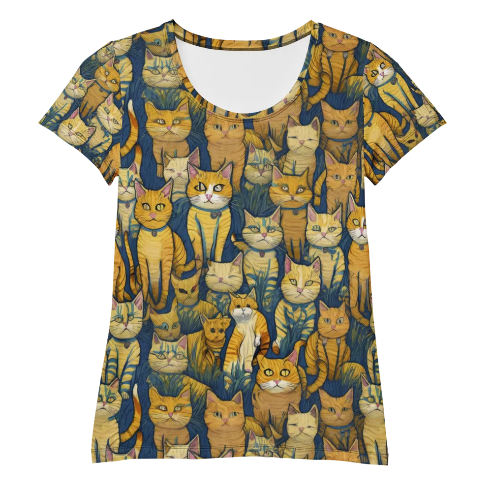 Velvet Cat Parade on Women's Athletic T-Shirt — Front
