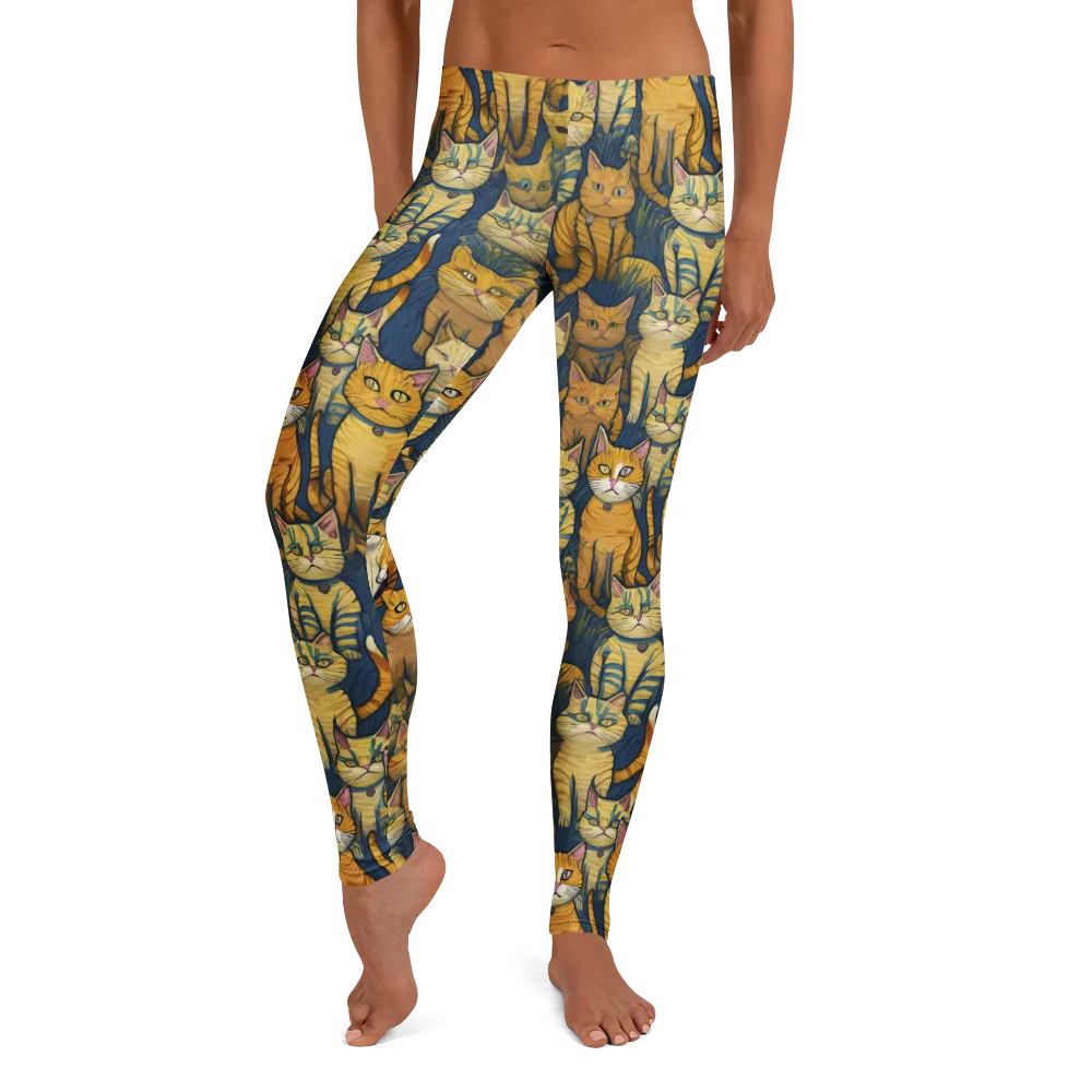 Velvet Cat Parade on Leggings — Front