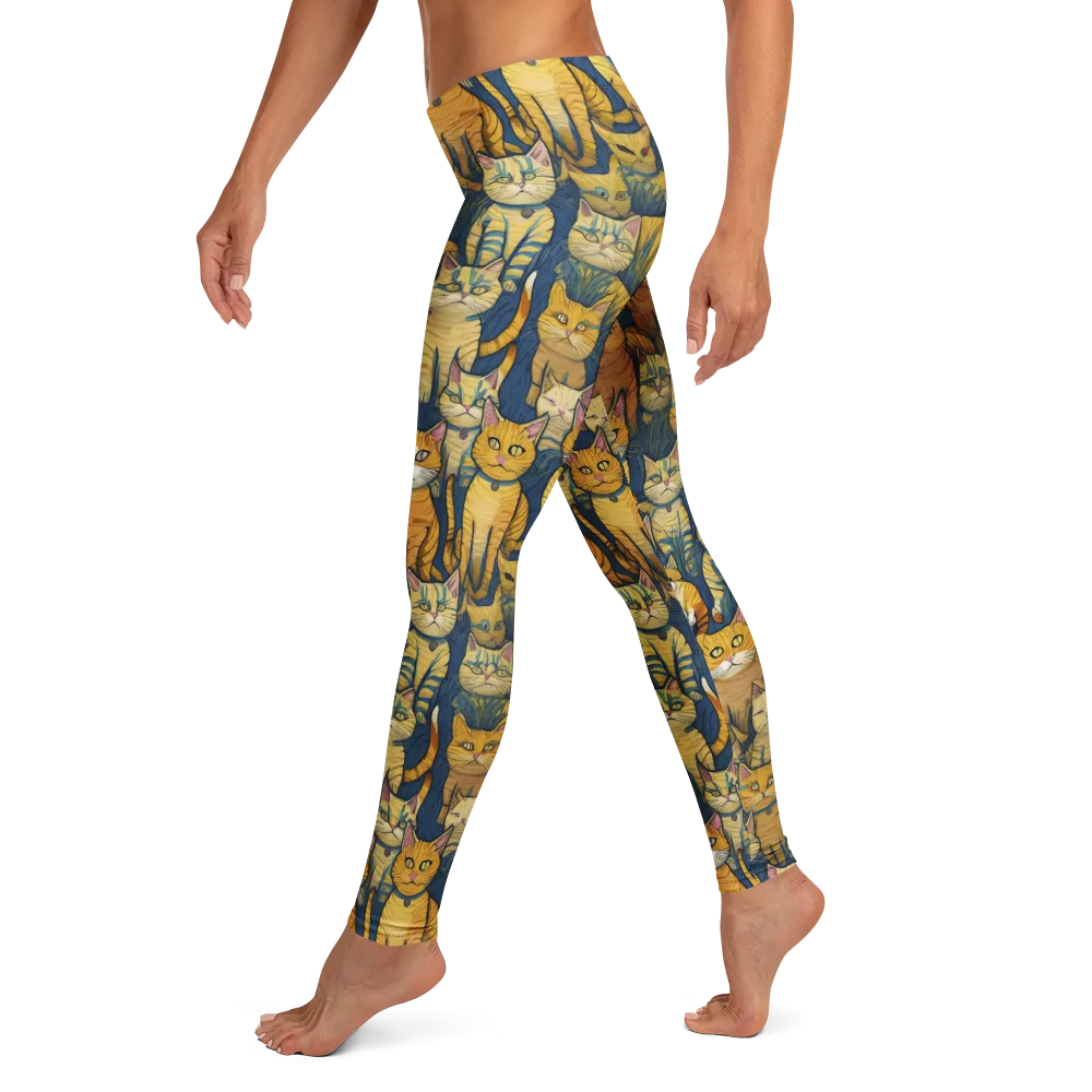Velvet Cat Parade on Leggings — Left