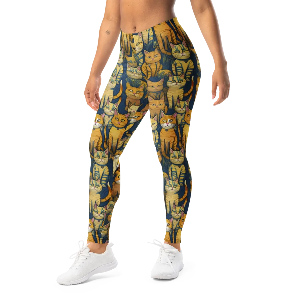 Velvet Cat Parade on Leggings — Left Front