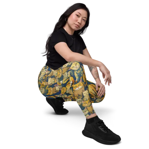 Velvet Cat Parade on a Leggings with Pockets