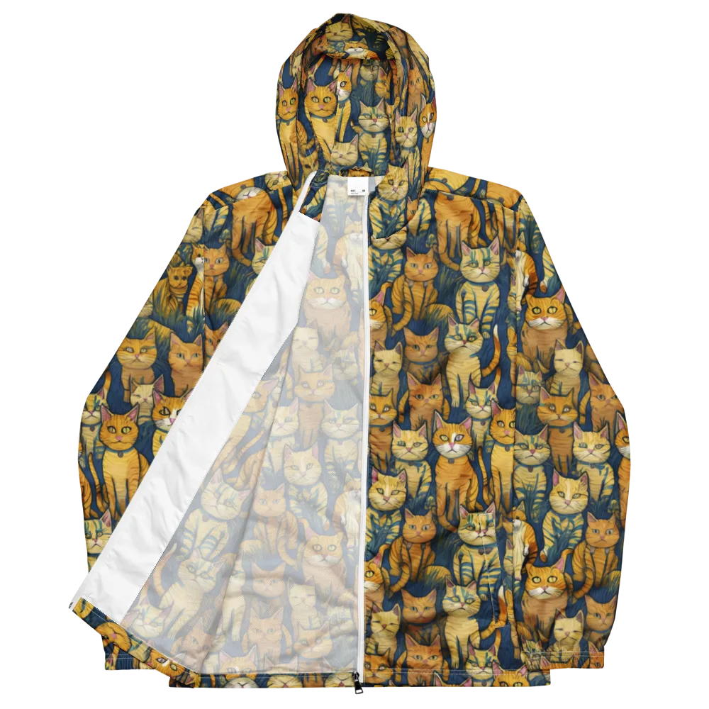 Velvet Cat Parade on Men's Windbreaker — Front