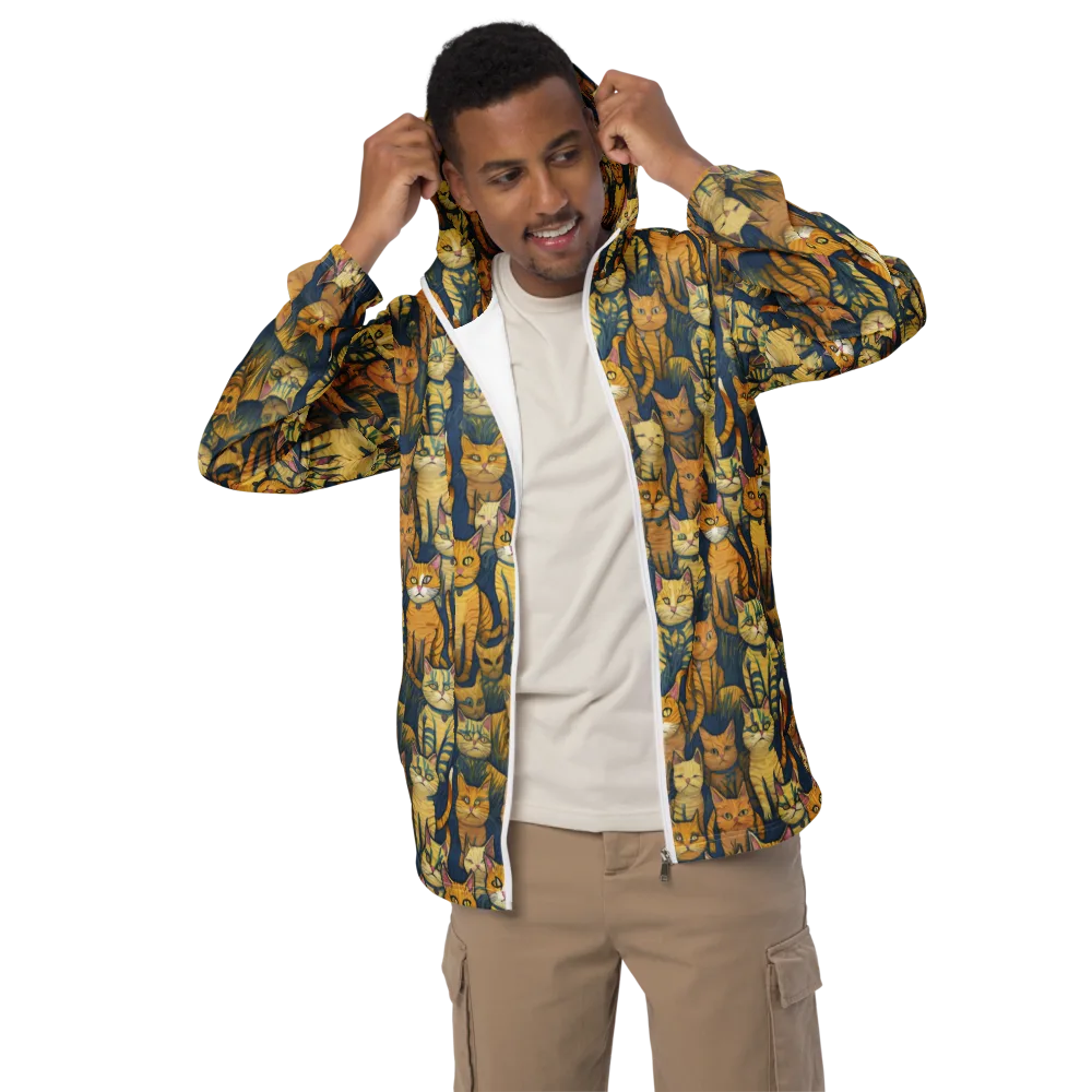 Velvet Cat Parade on Men's Windbreaker — Front